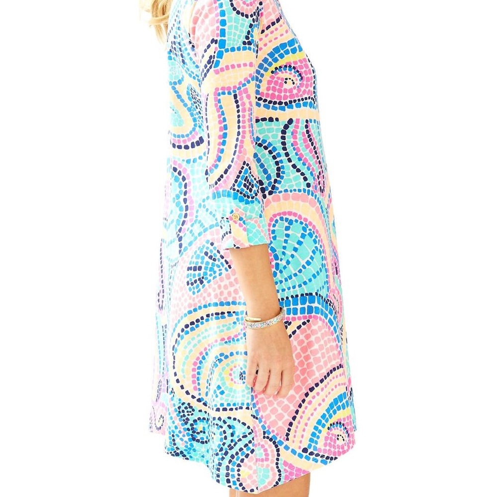 Lilly Pulitzer Edna S Dress Tile Wave TRADE
